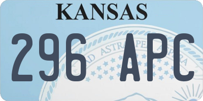 KS license plate 296APC