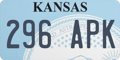 KS license plate 296APK