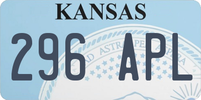 KS license plate 296APL