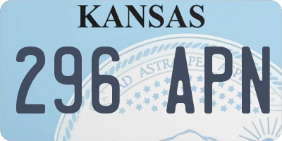 KS license plate 296APN