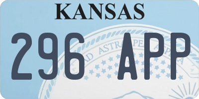 KS license plate 296APP