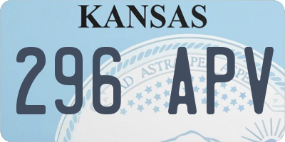 KS license plate 296APV