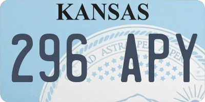 KS license plate 296APY