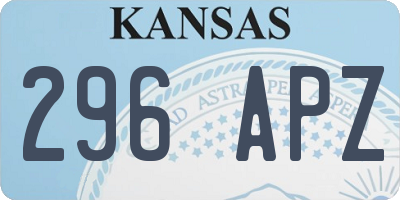 KS license plate 296APZ