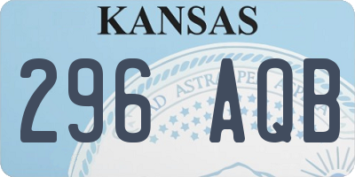 KS license plate 296AQB