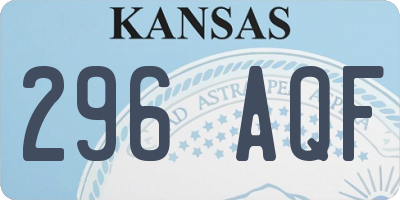 KS license plate 296AQF