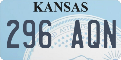 KS license plate 296AQN