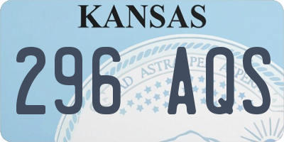 KS license plate 296AQS