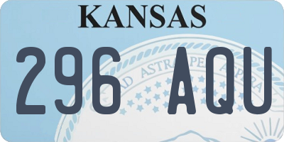 KS license plate 296AQU