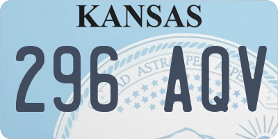KS license plate 296AQV