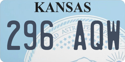 KS license plate 296AQW