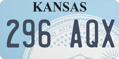 KS license plate 296AQX