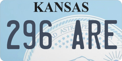 KS license plate 296ARE