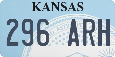 KS license plate 296ARH