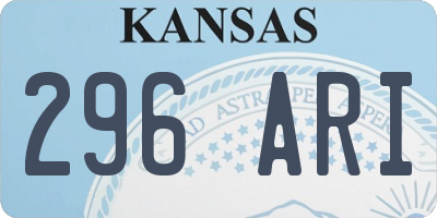 KS license plate 296ARI