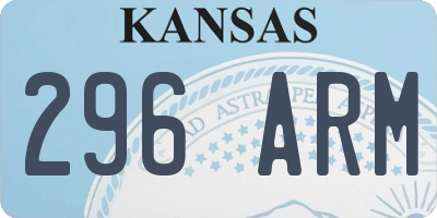 KS license plate 296ARM
