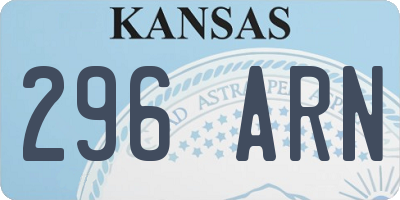 KS license plate 296ARN