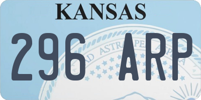 KS license plate 296ARP