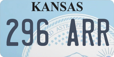 KS license plate 296ARR