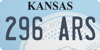 KS license plate 296ARS