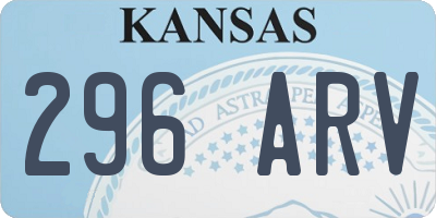 KS license plate 296ARV