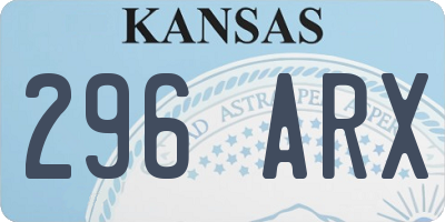 KS license plate 296ARX