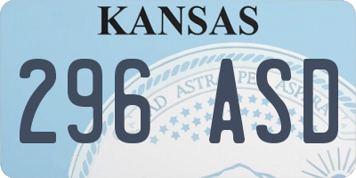 KS license plate 296ASD
