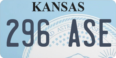 KS license plate 296ASE