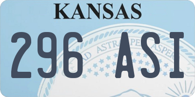 KS license plate 296ASI