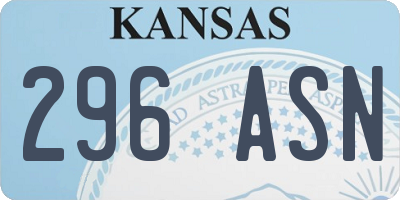 KS license plate 296ASN