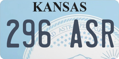 KS license plate 296ASR