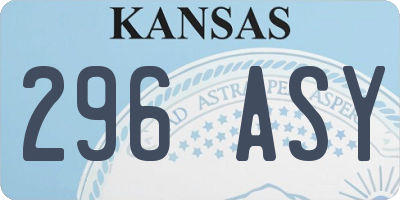 KS license plate 296ASY