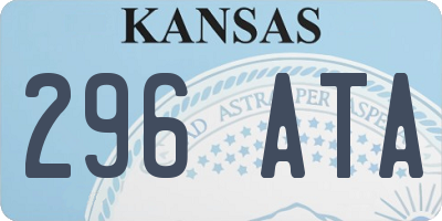 KS license plate 296ATA