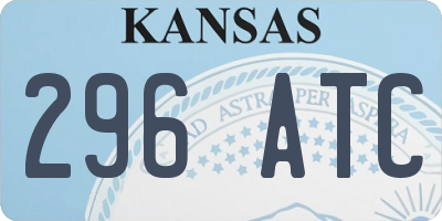 KS license plate 296ATC