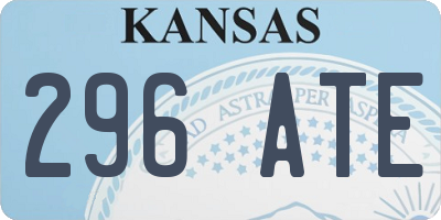 KS license plate 296ATE