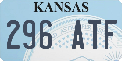 KS license plate 296ATF