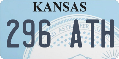 KS license plate 296ATH