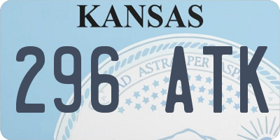 KS license plate 296ATK