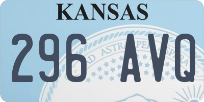 KS license plate 296AVQ