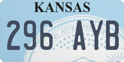 KS license plate 296AYB