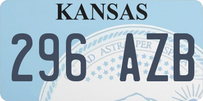 KS license plate 296AZB