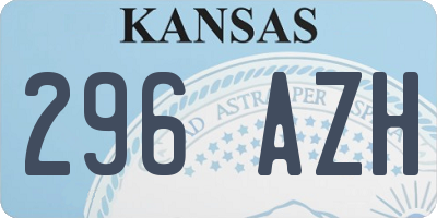 KS license plate 296AZH