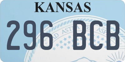KS license plate 296BCB