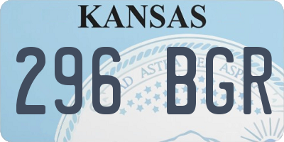 KS license plate 296BGR