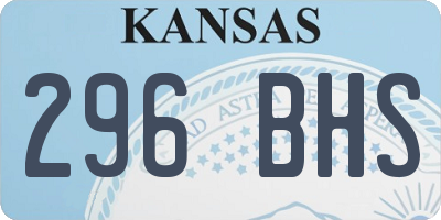 KS license plate 296BHS
