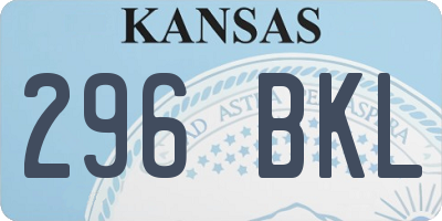 KS license plate 296BKL