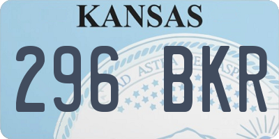 KS license plate 296BKR