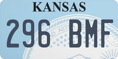 KS license plate 296BMF