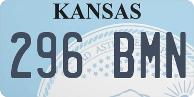 KS license plate 296BMN
