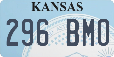 KS license plate 296BMO